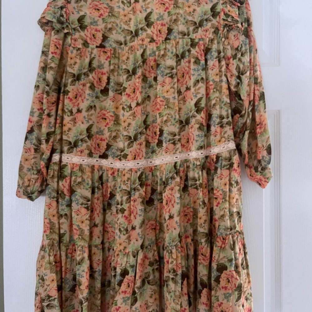 Floral Kids Dress with Ruffle Details